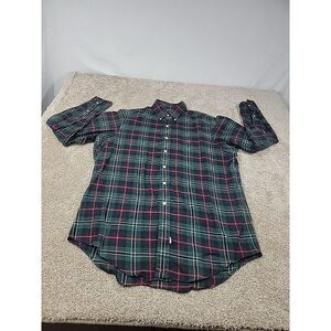 Polo Ralph Lauren Mens L Tartan Plaid Shirt Red Pony Classic Fit Button-Down USA
